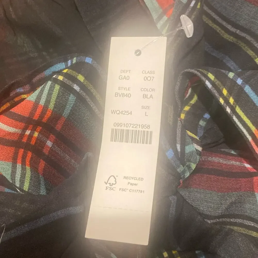 J. Crew tartan chiffon blend necktie Halter